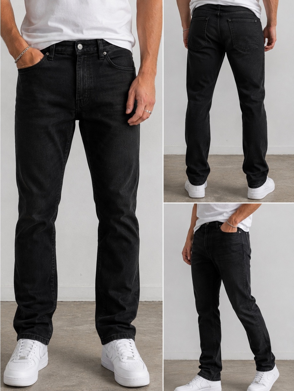 Paper Denim & Cloth Men’s Black Slim Stretch Jeans 36x32 Dark Wash